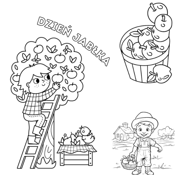 DZIEŃ JABŁKA- KOLOROWANKI