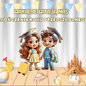 WAKACJE WITAJĄ NAS! Dekoracja na zakończenie roku przedszkolnego / szkolnego