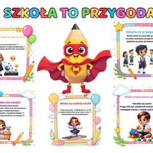 SZKOŁA TO PRZYGODA – pakiet PDF dla klas 1–3 MATERIAŁY NA GAZETKĘ/ TABLICĘ NA ROZPOCZĘCIE ROKU SZKOLNEGO