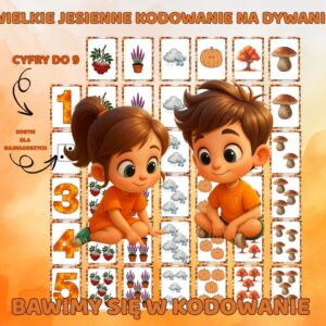 WIELKIE JESIENNE KODOWANIE NA DYWANIE JESIEŃ ZABAWA JESIENNA