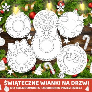 ŚWIĄTECZNE WIANKI NA DRZWI PRACA PLASTYCZNA