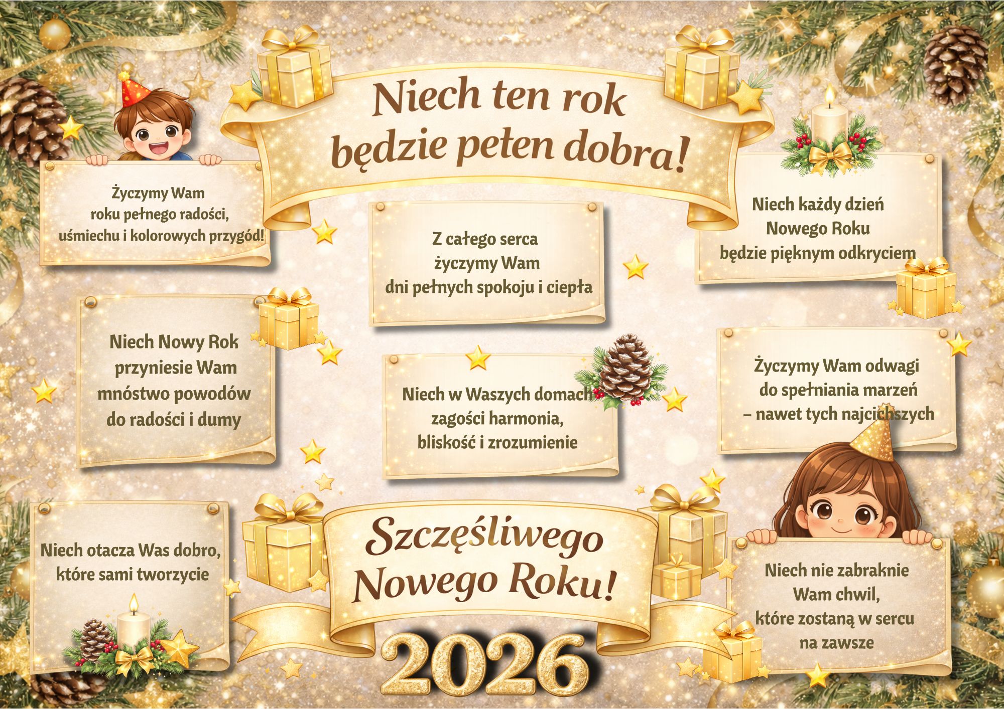 GAZETKA NA NOWY 2026 ROK GAZETKA Z ŻYCZENIAMI