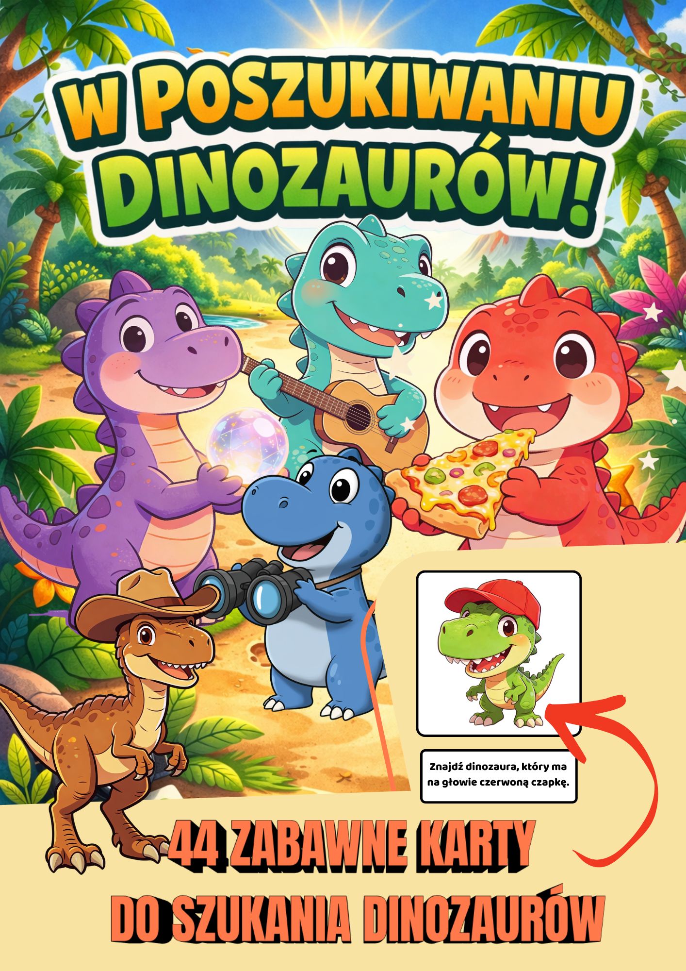 DZIEŃ DINOZAURA KARTY W POSZUKIWANIU DINOZAURÓW