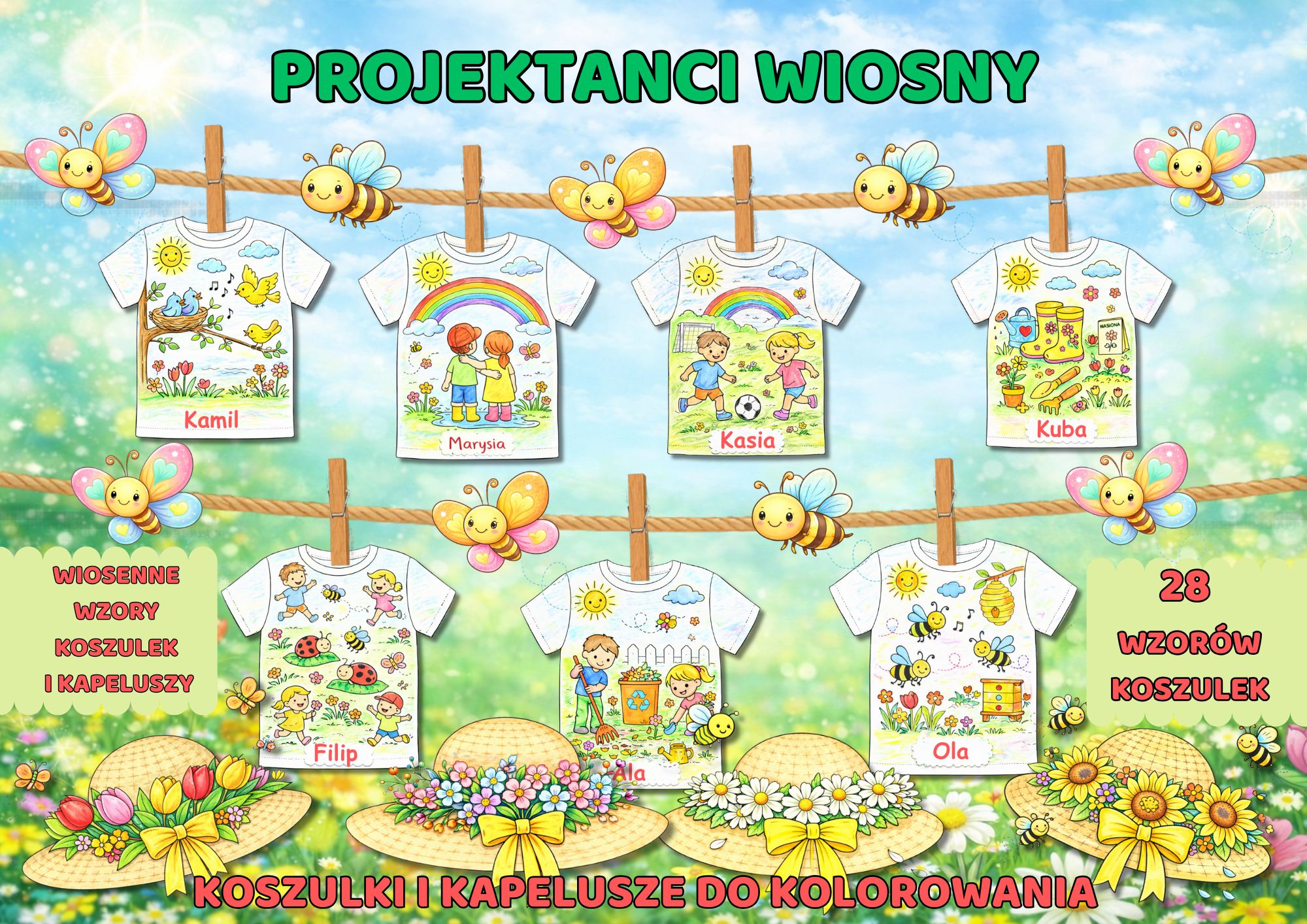 WIOSENNI PROJEKTANCI MODY/ PAKIET DO KOLOROWANIA / KOSZULKI I KAPELUSZE