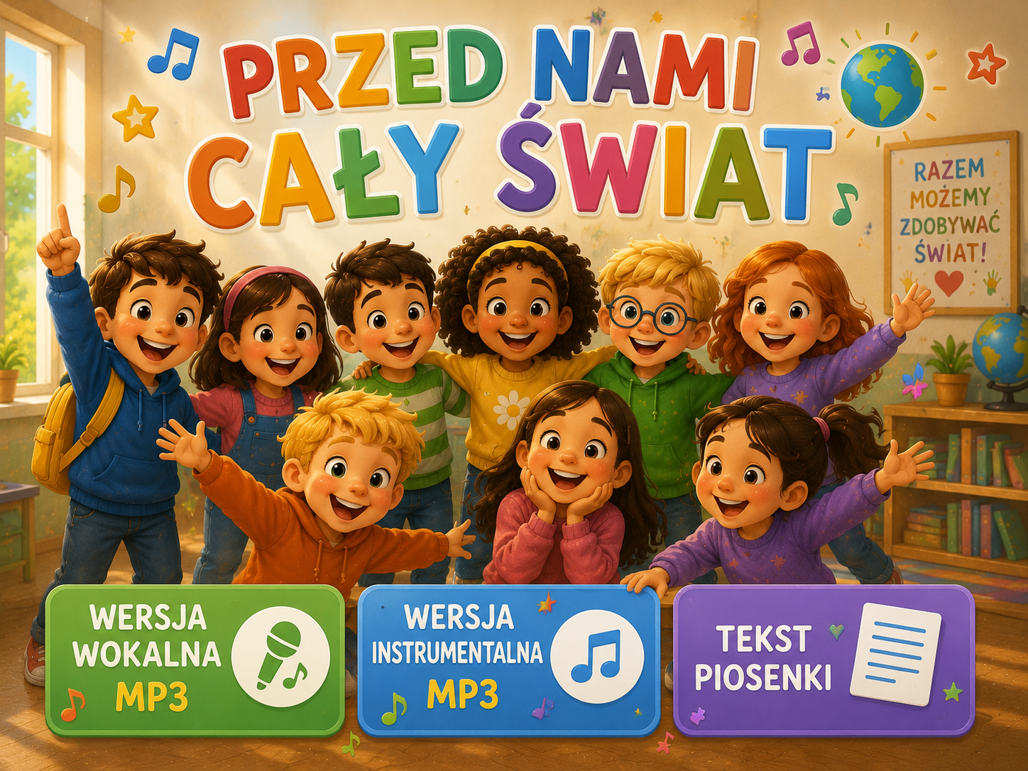 PRZED NAMI CAŁY ŚWIAT – piosenka na rozpoczęcie roku szkolnego klas 1-3