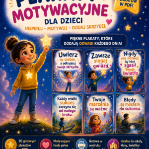 PLAKATY MOTYWACYJNE DO SZKÓŁ, PRZEDSZKOLI, ZERÓWKI NA TABLICĘ, GAZETKĘ
