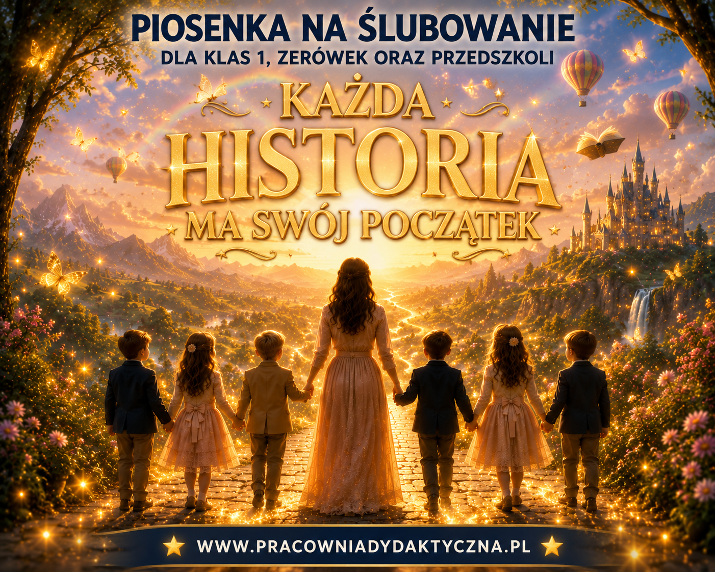Piosenka na ślubowanie i pasowanie „Każda historia ma swój początek” – MP3 + podkład + tekst PDF