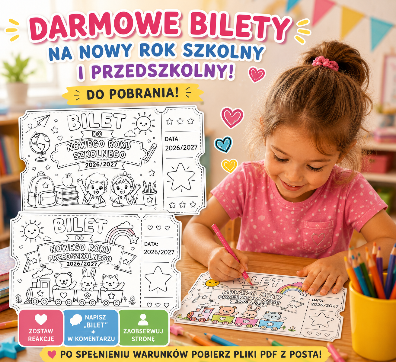 Darmowy bilet do nowego roku szkolnego i przedszkolnego 2026/2027