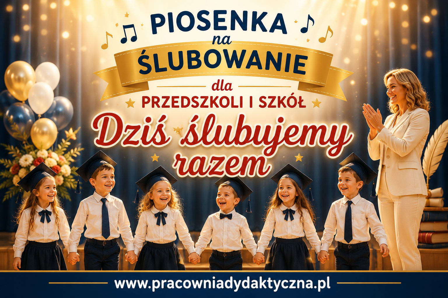 PIOSENKA NA PASOWANIE ŚLUBOWANIE UCZNIÓW PRZEDSZKOLAKÓW ZERÓWKOWICZÓW "DZIŚ ŚLUBUJEMY RAZEM"
