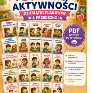 Strefy aktywności – ponad 80 plakatów PDF | 5 stref dla przedszkola i klas młodszych | Nowa podstawa programowa 2026