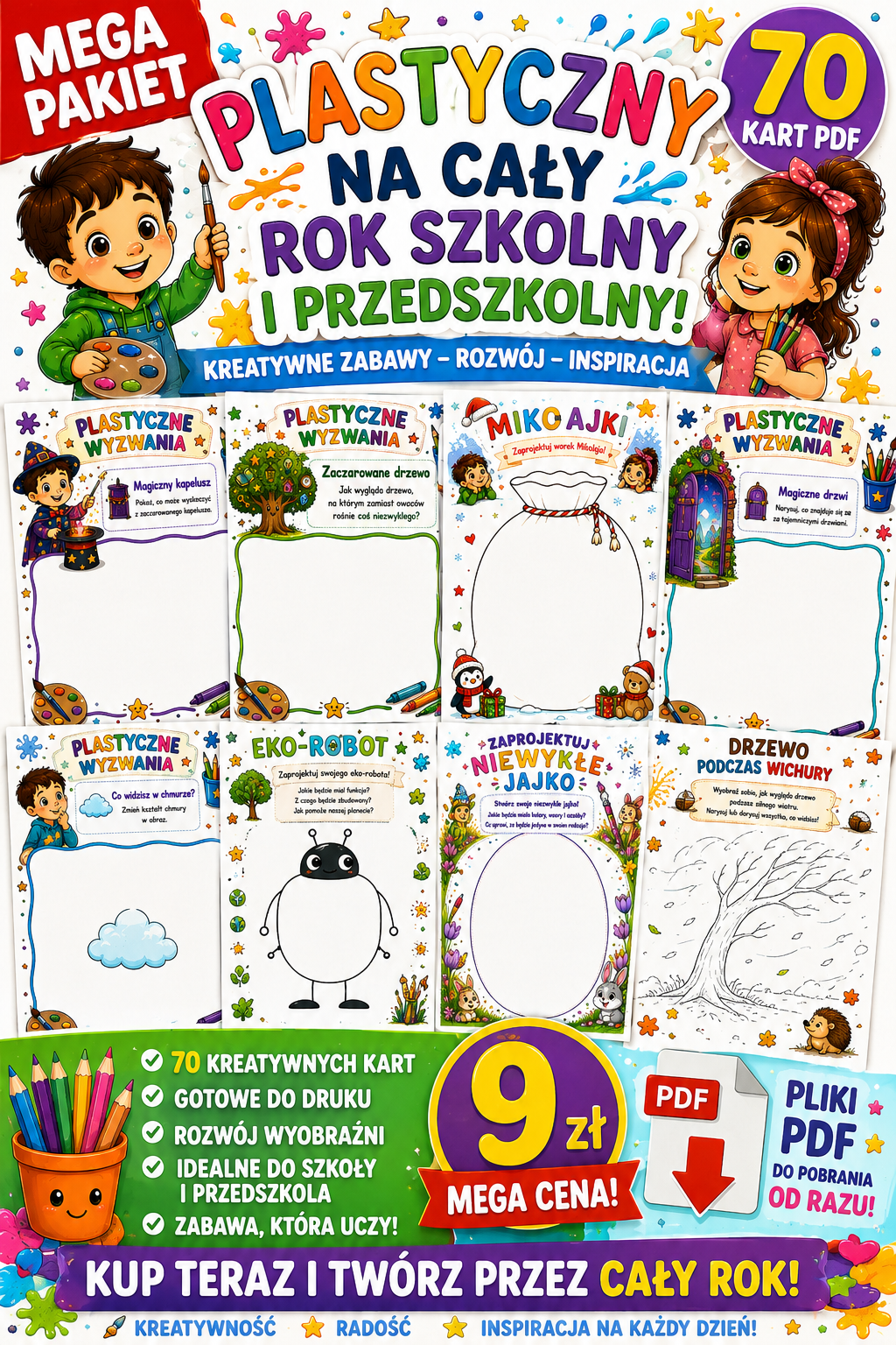 MEGA PAKIET PLASTYCZNY – PONAD 70 KART PDF NA CAŁY ROK!