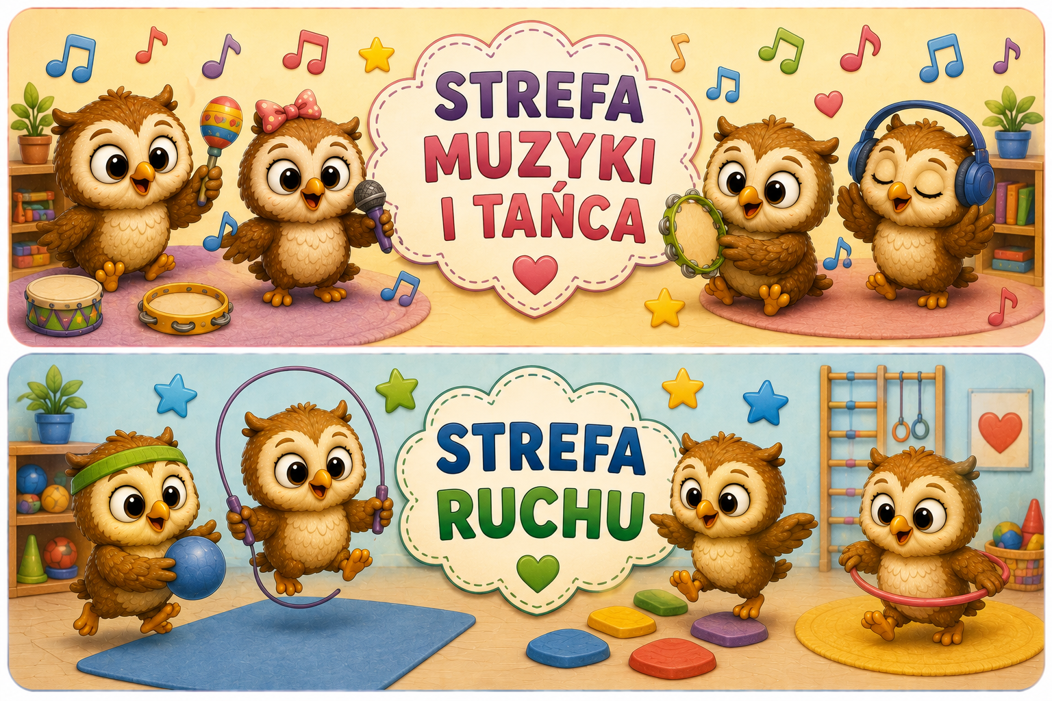 🏫 STREFY AKTYWNOŚCI DO GRUP PRZEDSZKOLNYCH – GRUPA SÓWKI
