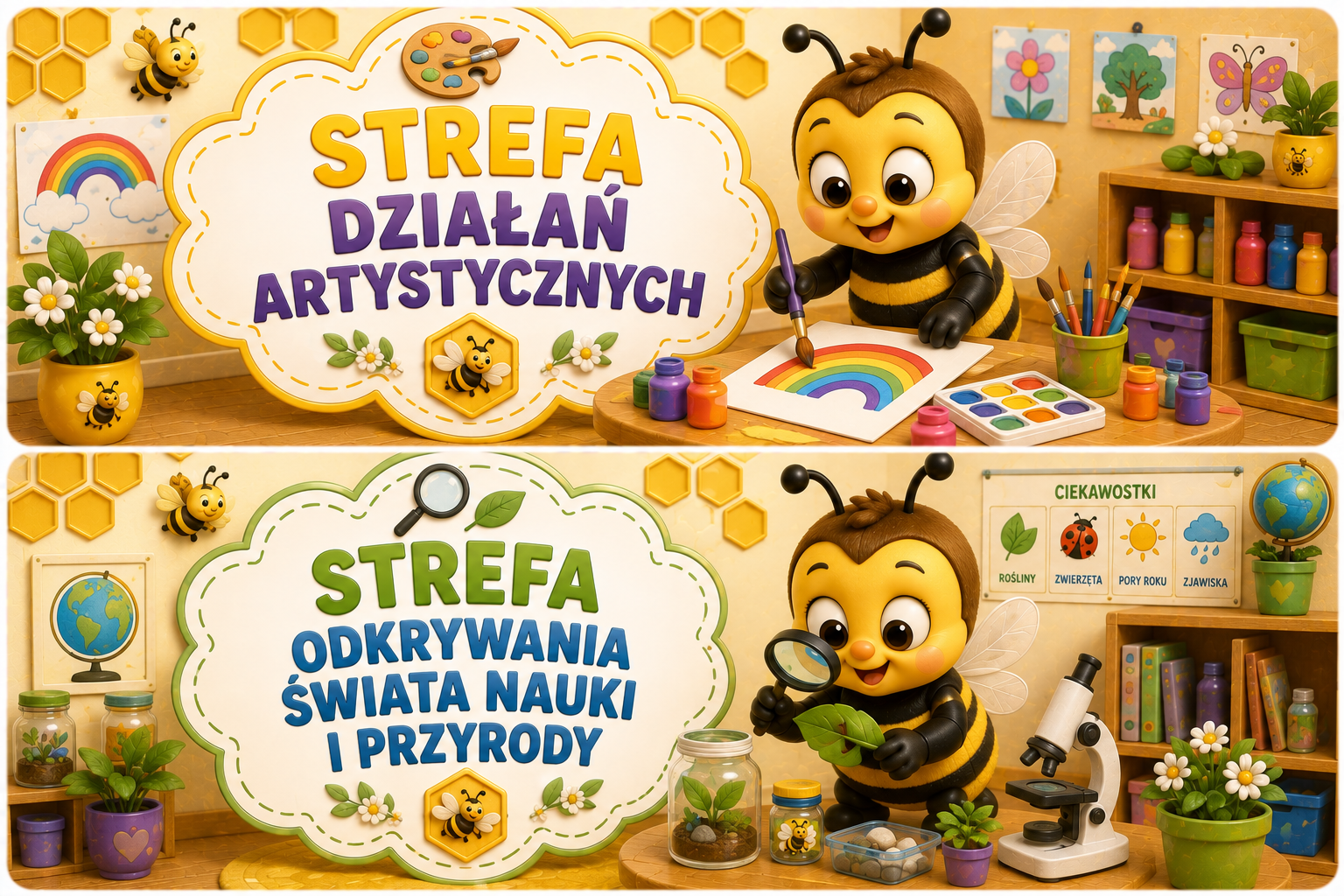 🏫 STREFY AKTYWNOŚCI DO GRUP PRZEDSZKOLNYCH – GRUPA PSZCZÓŁKI