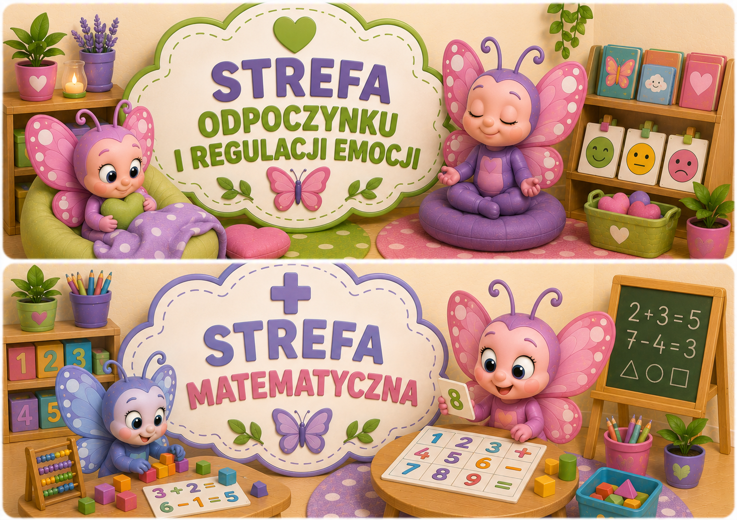 🏫 STREFY AKTYWNOŚCI DO GRUP PRZEDSZKOLNYCH – GRUPA MOTYLKI