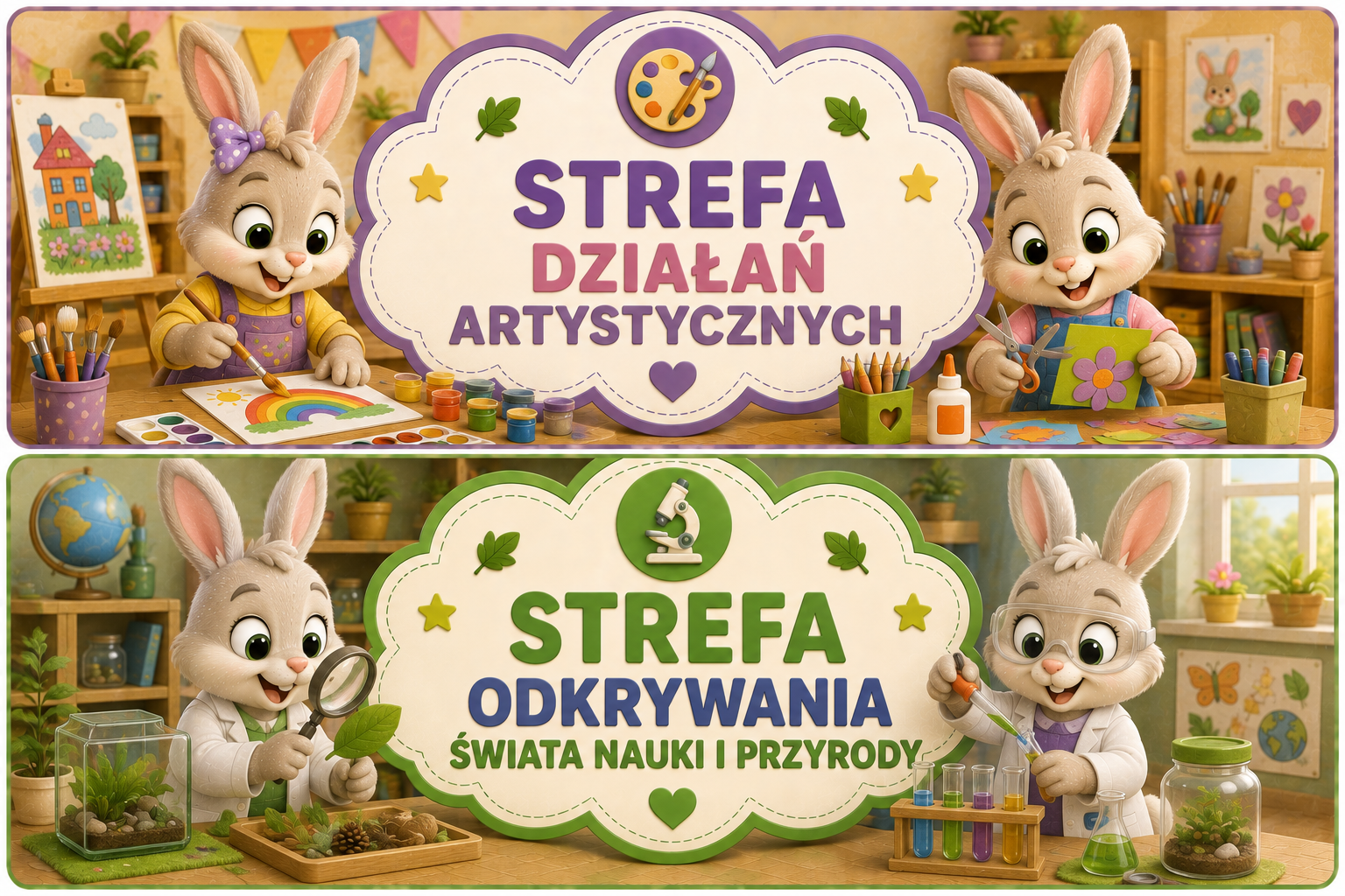 🏫 STREFY AKTYWNOŚCI DO GRUP PRZEDSZKOLNYCH – GRUPA ZAJĄCZKI