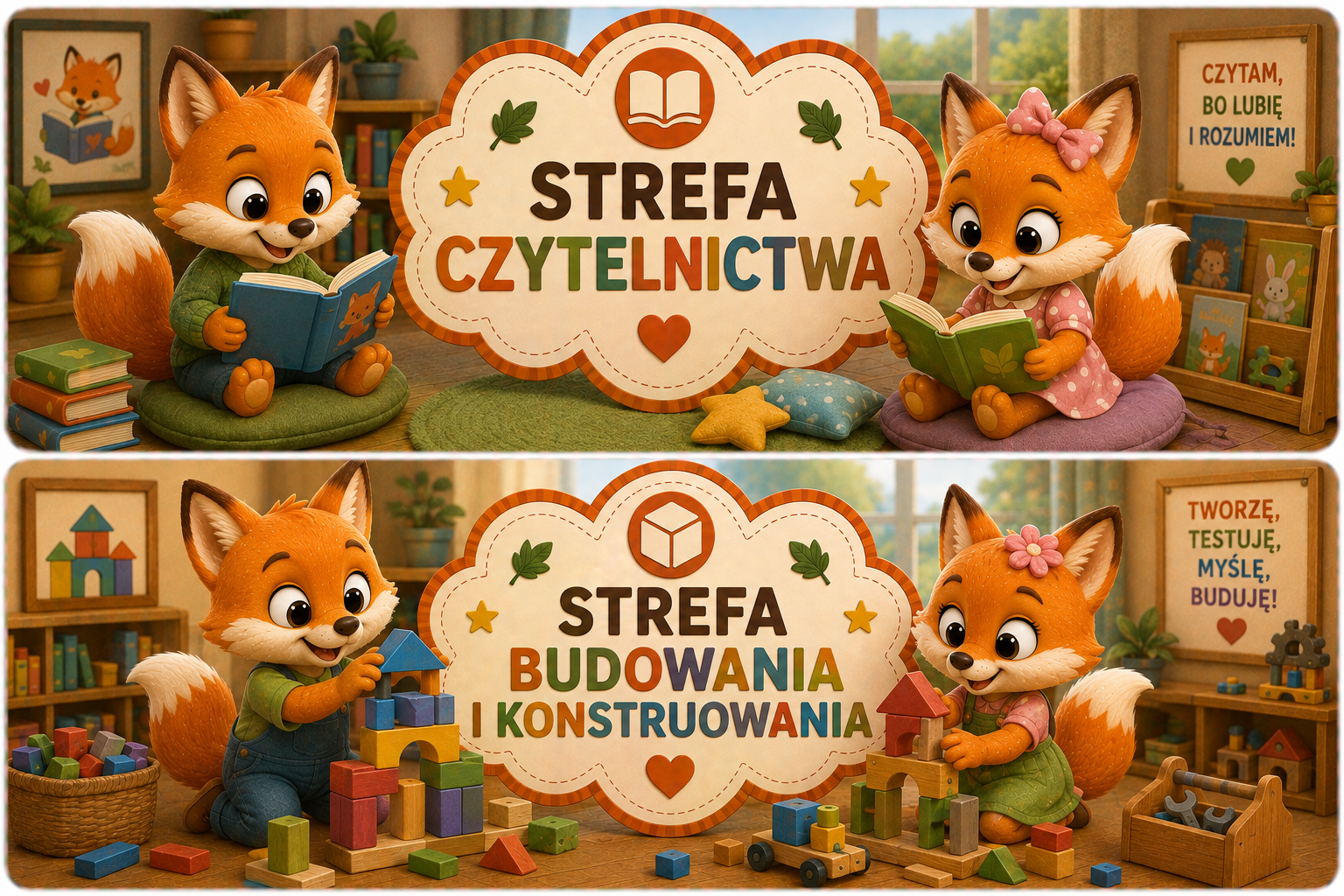 🏫 STREFY AKTYWNOŚCI DO GRUP PRZEDSZKOLNYCH – GRUPA LISY/ LISKI