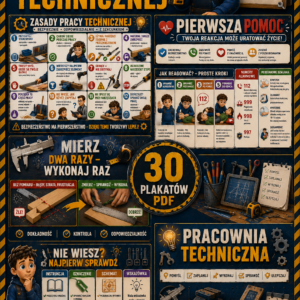 GAZETKA DO PRACOWNI TECHNICZNEJ NA CAŁY ROK – 30 PLAKATÓW PDF | KLASY 4–8
