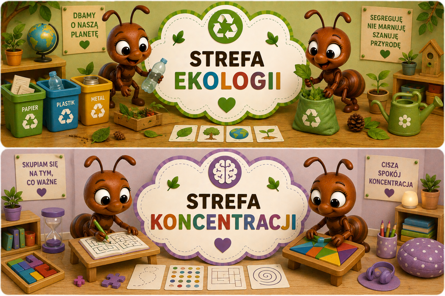 🏫 STREFY AKTYWNOŚCI DO GRUP PRZEDSZKOLNYCH – GRUPA MRÓWKI / MRÓWECZKI