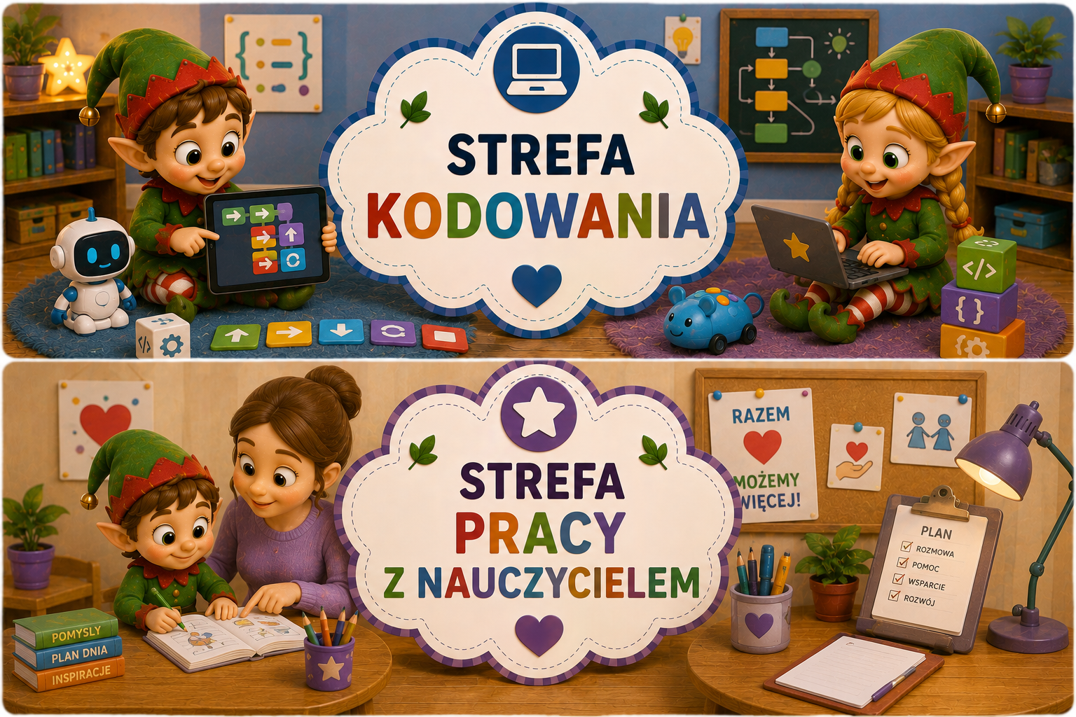 🏫 STREFY AKTYWNOŚCI DO GRUP PRZEDSZKOLNYCH – GRUPA ELFY / ELFIKI
