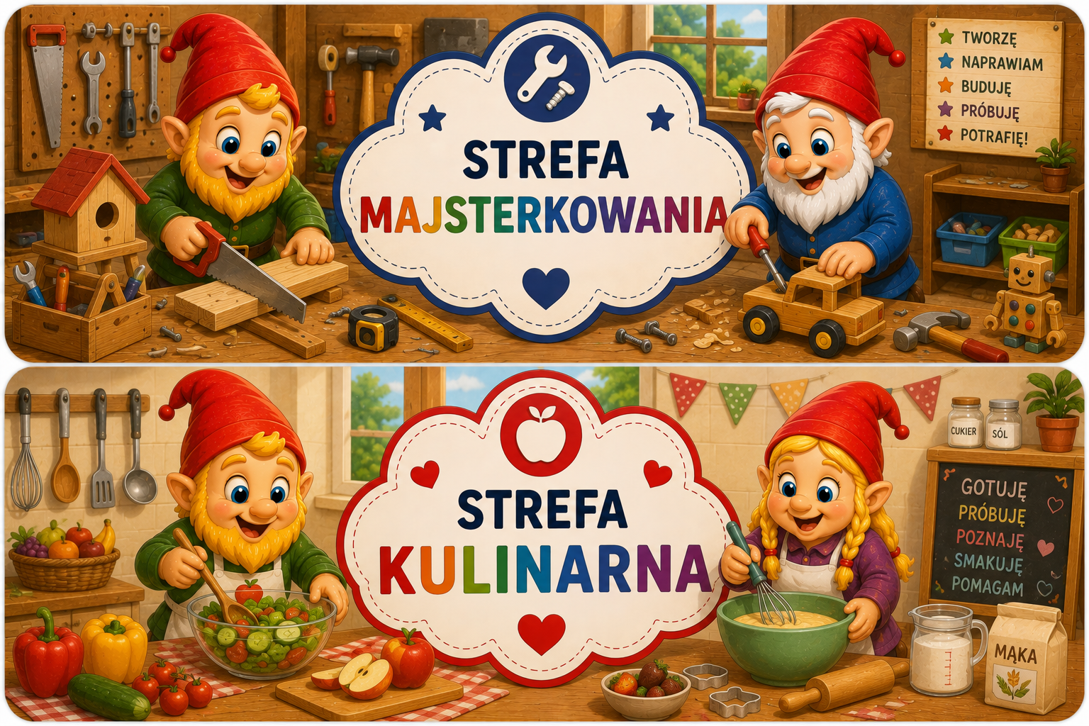 🏫 STREFY AKTYWNOŚCI DO GRUP PRZEDSZKOLNYCH – GRUPA KRASNALE / KRASNOLUDKI