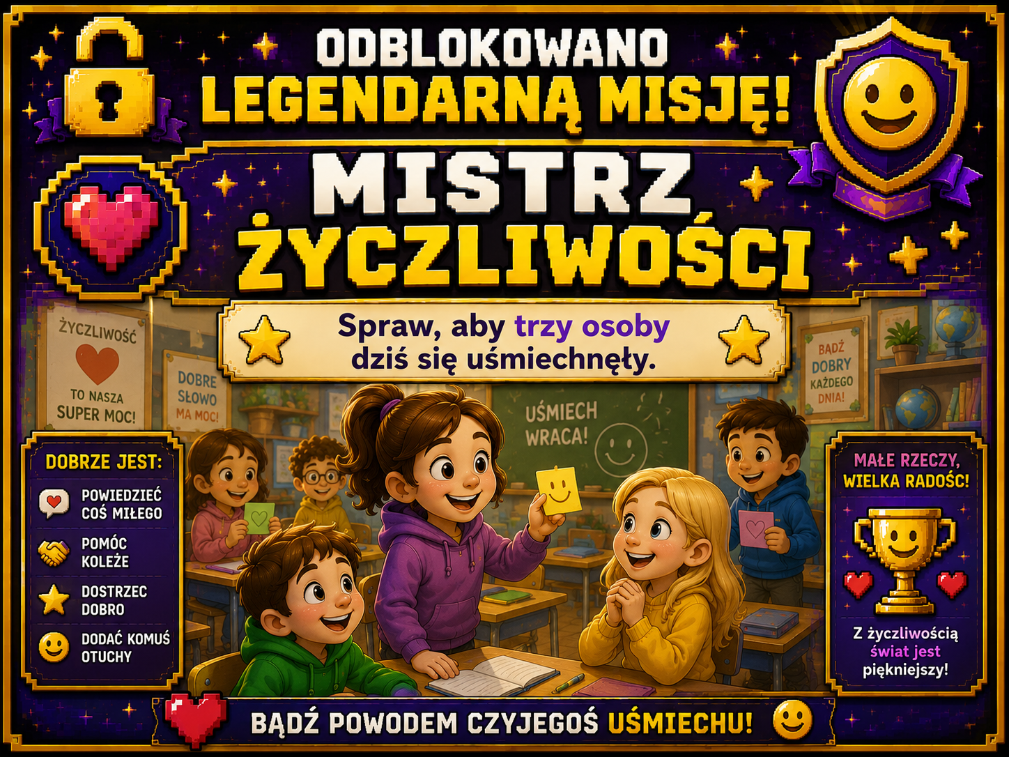 Zdobywaj XP w prawdziwym świecie | Gazetka szkolna o życzliwości, współpracy i aktywności offline dla klas 1–3 - obrazek 2
