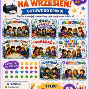 TEN ROK TO NASZA PRZYGODA – gazetka do przedszkola i szkoły | 18 plakatów PDF