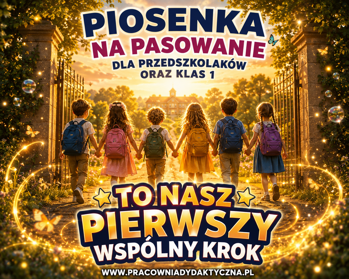 Piosenka na pasowanie przedszkolaków i pierwszoklasistów – „To nasz pierwszy wspólny krok” | MP3 + podkład + tekst PDF