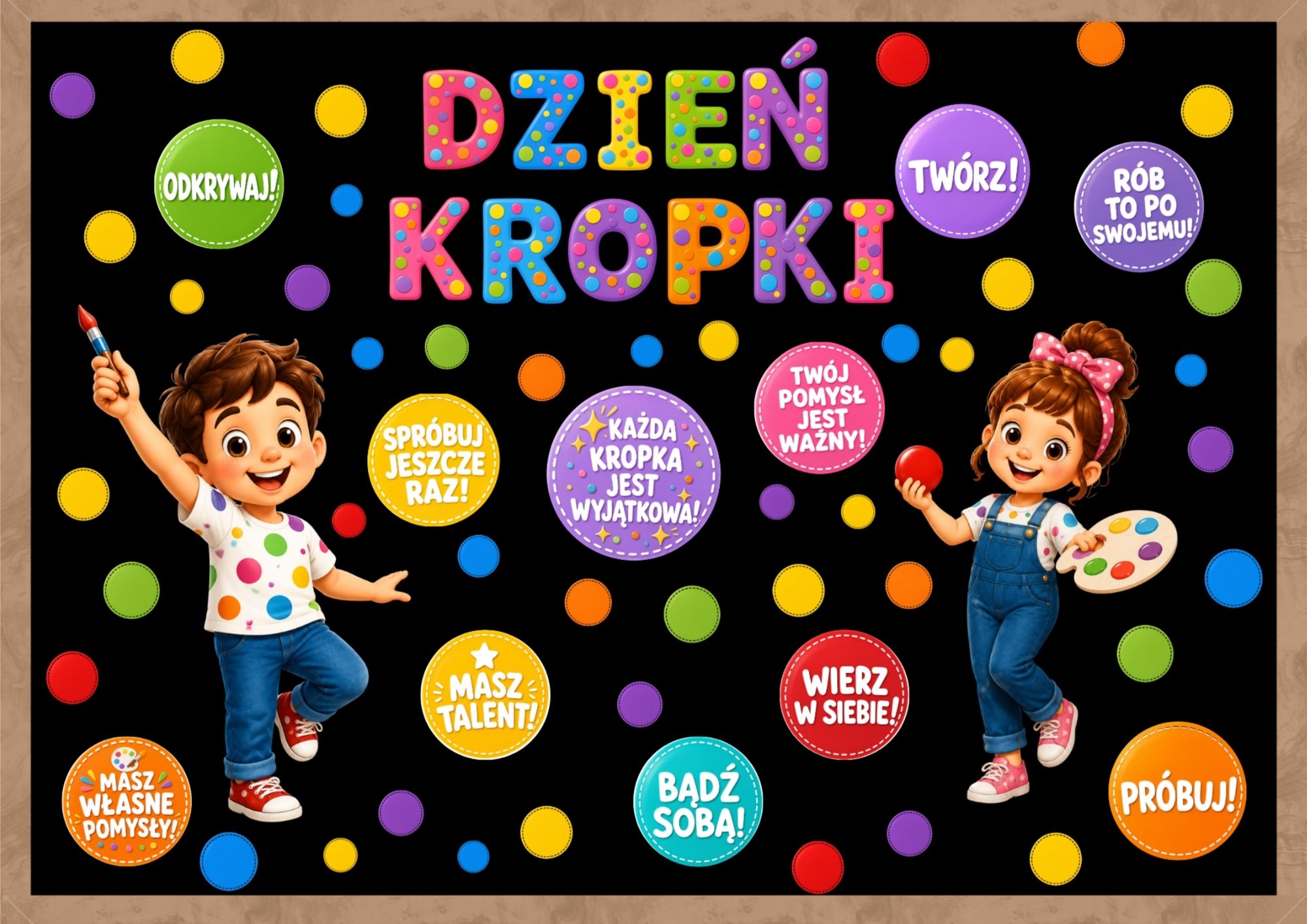 GAZETKA NA DZIEŃ KROPKI XXL z motywującymi hasłami