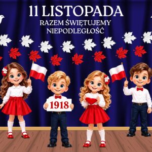 DEKORACJA NA 11 LISTOPADA ŚWIĘTO NIEPODLEGŁOŚCI Duża gazetka patriotyczna PDF ok. 170 × 140 cm