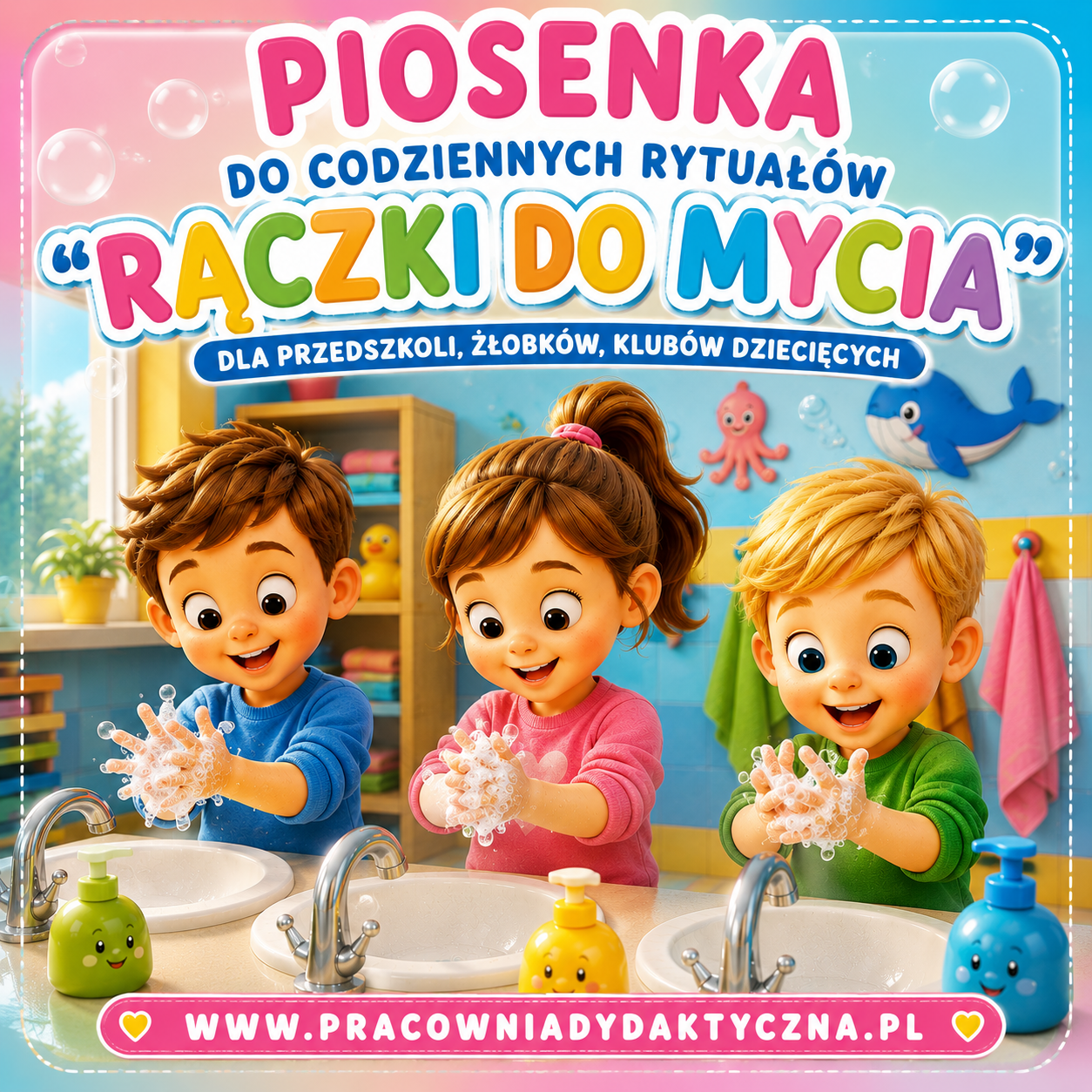 🎵 RĄCZKI DO MYCIA – PIOSENKA DO CODZIENNYCH RYTUAŁÓW | MP3 + PDF