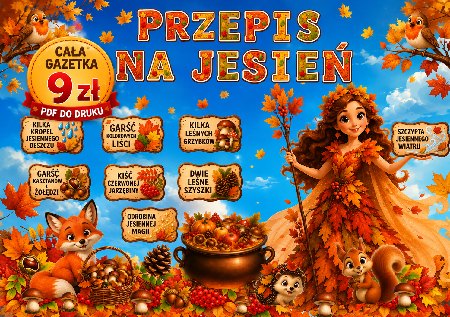 PRZEPIS NA JESIEŃ – BAJKOWA GAZETKA, KTÓRA ZMIENI SALĘ W JESIENNĄ KRAINĘ!